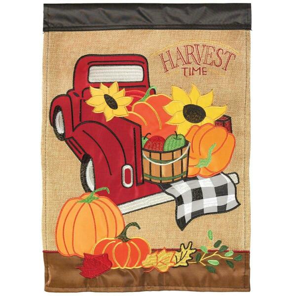 Recinto 13 x 18 in. Harvest Time Truck Burlap Garden Flag RE3459567